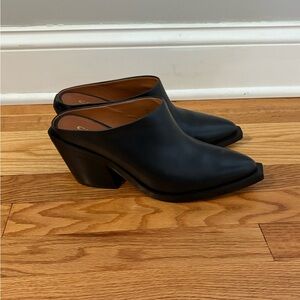 Coach Black Leather Paloma Mules